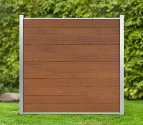 Wpc zaun eleganz hellbraun - zaun,