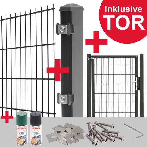 Doppelstabmattenzaun set 1m - doppelstabmattenzaun,
